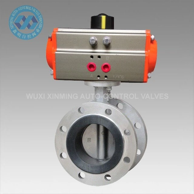 Pneumatic SS Flange Butterfly Valve