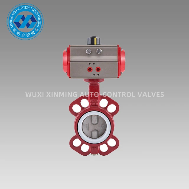 Penumatic Actuator วาล์วผีเสื้อเวเฟอร์เหล็กดัด