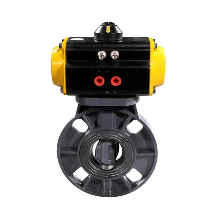 New Arrival Pvc Flange Butterfly Valve With Pneumatic Actuator