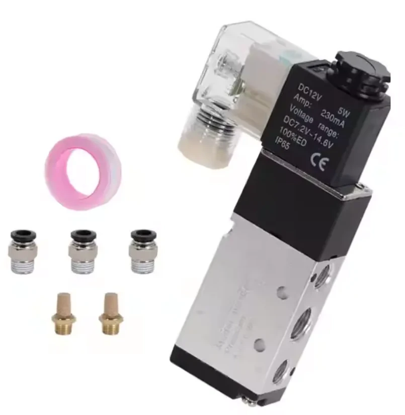 วาล์วโซลินอยด์นิวเมติก 5 ทาง 2- การควบคุมตำแหน่งอากาศ 12V 24V